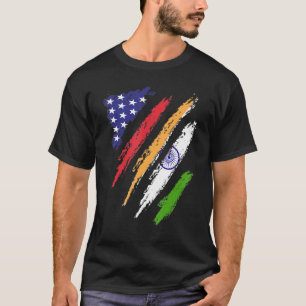 T-shirt Drapeau cultivé en Inde américaine Mois du patrimo
