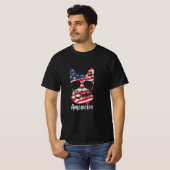 T-shirt Drapeau Cute Cat Ameowica USA 4 juillet (Devant entier)