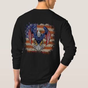 T-shirt "Drapeau d’aigle américain pour hommes à manches l