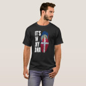 T-shirt Drapeau D'ADN Belizé Et Danois (Devant entier)