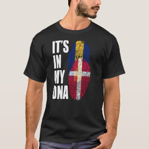 T-shirt Drapeau D'ADN De La Barbade Et Du Danemark