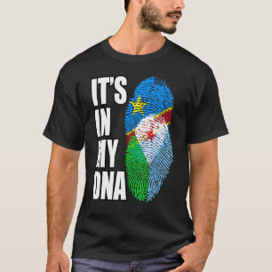 T-shirt Drapeau D'ADN Démocratique Congolais Et Djibouti H