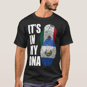 T-shirt Drapeau D'ADN Du Patrimoine Salvadorien Et Mexicai