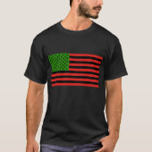 T-shirt Drapeau d'Afro-américain - noir et vert rouges (Devant)