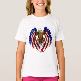 T-shirt Drapeau d'aigle à tête blanche du tatouage américa