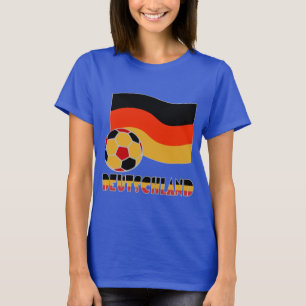 T-shirt Drapeau d'Allemagne avec ballon de football gris b