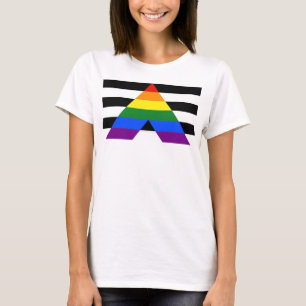 T-shirt Drapeau d'allié straight de SlipperyJoe lisse arc-