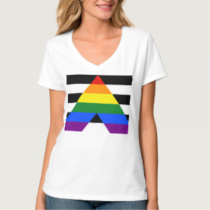 T-shirt Drapeau d'allié straight de SlipperyJoe lisse arc-