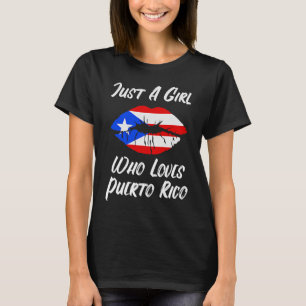 T-shirt Drapeau d'amour à la bouche Porto Rico Lips