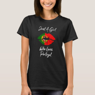 T-shirt Drapeau d'amour des filles de lèvres Portugal