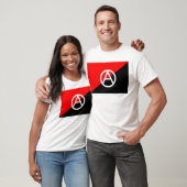 T-shirt Drapeau d'anarchiste avec le symbole d'A (Unisexe)