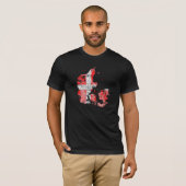 T-Shirt Drapeau Danemark Carte (Devant entier)