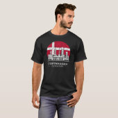 T-shirt Drapeau Danemark de Copenhague (Devant entier)