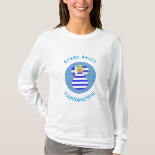 T-shirt Drapeau d'ange blond grec personnalisé
