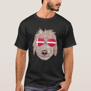 T-shirt Drapeau danois Bedlington Terrier Chien Danemark P