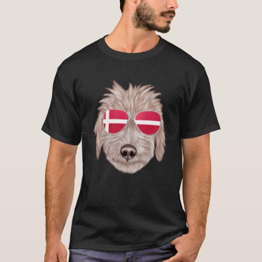 T-shirt Drapeau danois Bedlington Terrier Chien Danemark P (Devant)