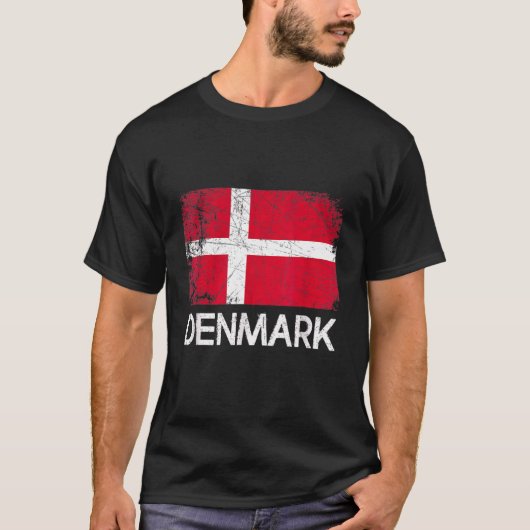 T-shirt Drapeau danois Vintage (Devant)