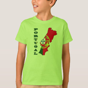 T-shirt Drapeau dans la carte du Portugal
