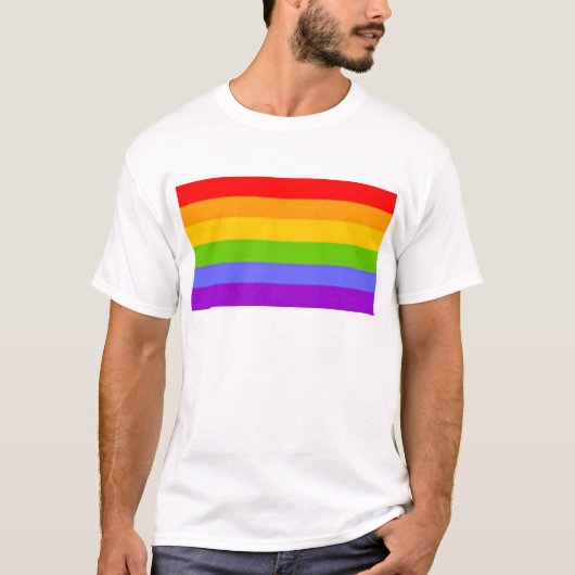 T-shirt Drapeau d'arc-en-ciel (Devant)