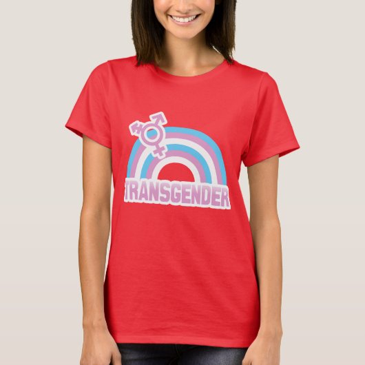 T-SHIRT DRAPEAU D'ARC-EN-CIEL DE TRANSSEXUEL (Devant)