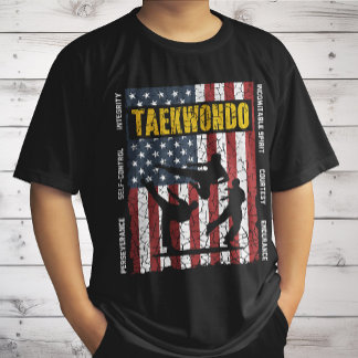 T-shirt Drapeau d'arts martiaux américains de contrôle de