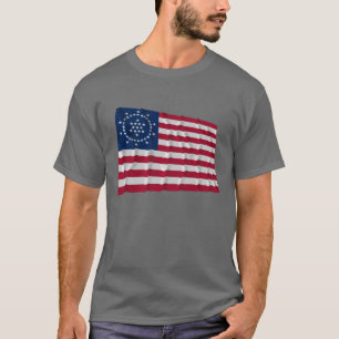 T-shirt drapeau de 48 étoiles, drapeau de paix de Whipple