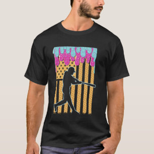 T-shirt Drapeau de base-ball Bat Boys Ice Cream American F