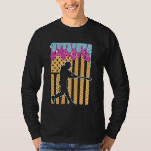 T-shirt Drapeau de base-ball Bat Boys Ice Cream American F