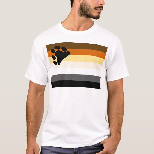 T-shirt Drapeau de base de fierté d'ours (Devant)