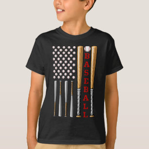 T-shirt Drapeau de baseball américain patriotique - Base v