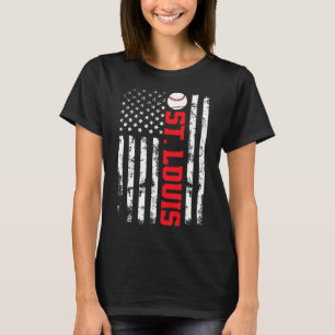 T-shirt Drapeau de baseball de St. Louis Usa