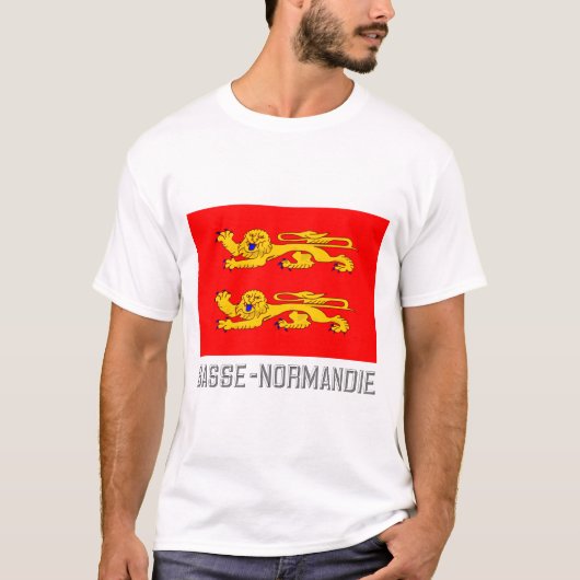 T-shirt Drapeau de Basse-Normandie avec le nom (Devant)