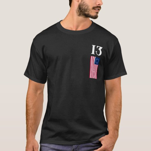 T-shirt Drapeau de Betsy Ross des treize colonies (Devant)