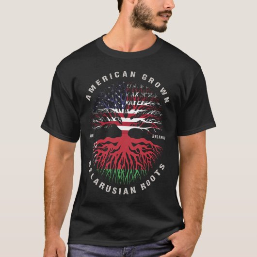 T-shirt Drapeau de Biélorussie américain (Devant)