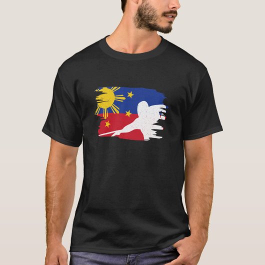 T-shirt Drapeau de billard pour les Philippins et les Phil (Devant)