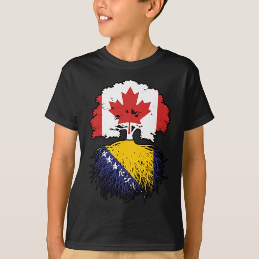 T-shirt Drapeau de Bosnia Bosnian Canadian Canada (Devant)