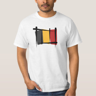 T-shirt Drapeau de brosse de la Belgique