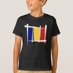 T-shirt Drapeau de brosse du Tchad