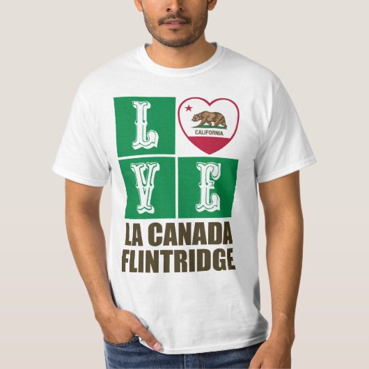 T-shirt Drapeau de Californie Coeur La Canada Flintridge (Devant)