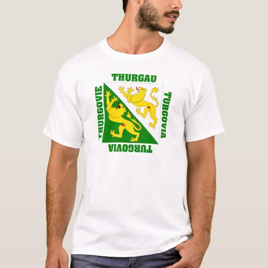 T-shirt Drapeau de canton de Thurgau Suisse (Devant)