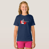 T-shirt Drapeau de carte de script canadien Canada simple  (Devant entier)