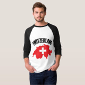 T-shirt Drapeau de carte Suisse (Devant entier)