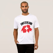T-shirt Drapeau de carte Suisse (Devant entier)