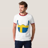 T-shirt Drapeau de casque de Viking de Suédois des (Devant entier)
