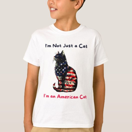 T-shirt Drapeau de chat Amérique (Devant)