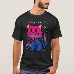 T-shirt Drapeau de chat bisexuel Bi Fierté Lgbtq Filles En