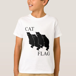 T-shirt Drapeau de chat Drôle noir amusant