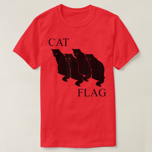 T-shirt Drapeau de chat Drôle noir amusant (Design devant)