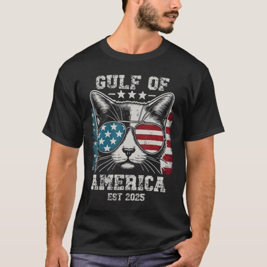 T-shirt Drapeau De Chat Du Golfe D'Amérique - Golfe Du Mex (Devant)