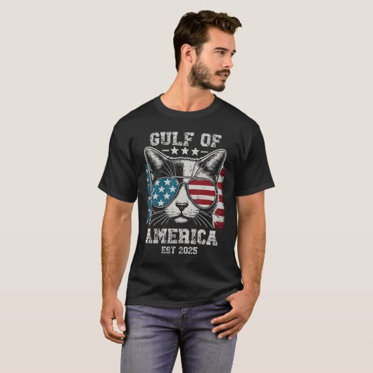 T-shirt Drapeau De Chat Du Golfe D'Amérique - Golfe Du Mex (Devant entier)